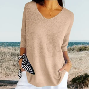 Julia | Zomerse Top Ademend V-Hals Ontwerp, Casual Katoen